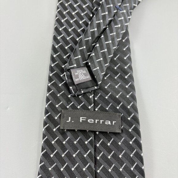 J. Ferrar Black / Silver Men's Tie 4" x 61" - Picture 3 of 3